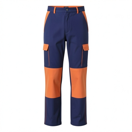 Pantalon de travail Bleu et orange — photo packshot produit sur fond blanc