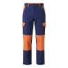 Pantalon de travail Bleu et orange — photo packshot produit sur fond blanc