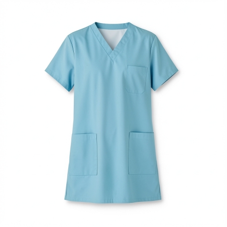 Tunique de travail médicale Turquoise Dentiste Vétérinaire — photo packshot produit sur fond blanc