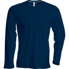 Tee shirt Homme Col V Manches longues Marine