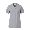 Tunique médicale Grise Popeline Col V 3 poches — photo packshot produit sur fond blanc