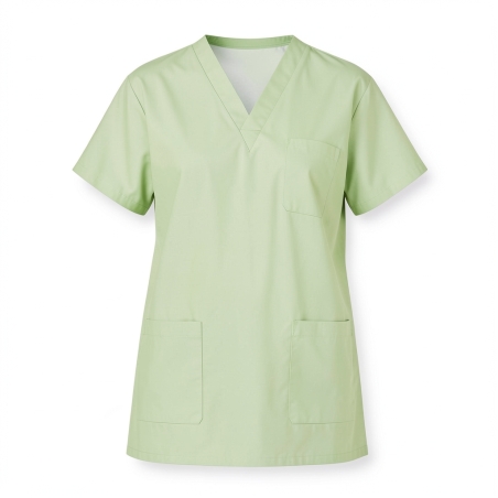 Tunique medicale Col V Vert 3 Poches — photo packshot produit sur fond blanc