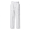 Pantalon médical blanc avec poches – Popeline — photo packshot produit sur fond blanc