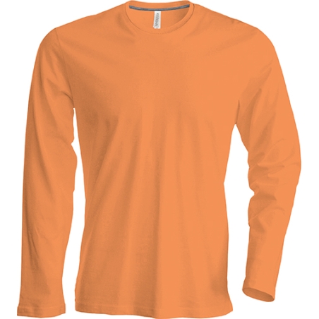 T shirt Homme Col V Manches longues Orange