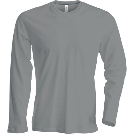 Tshirt Homme Col V Manches Longues 180 gr Gris