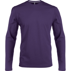 Tshirt Homme Col V Manches Longues 180 gr Violet