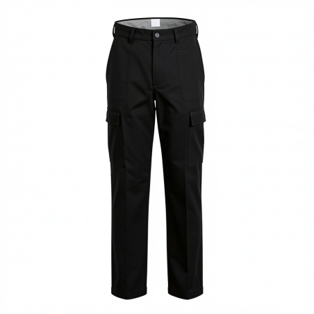 Pantalon de travail Noir pas cher Cuisine et Service — photo packshot produit sur fond blanc