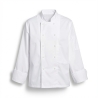 Veste de cuisine 100 % coton Blanche fermeture pressions — photo packshot produit sur fond blanc