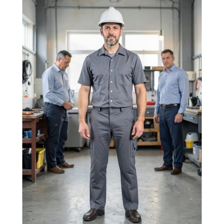 Pantalon de travail homme gris Miami — mise en situation : Industrie, Portrait individuel