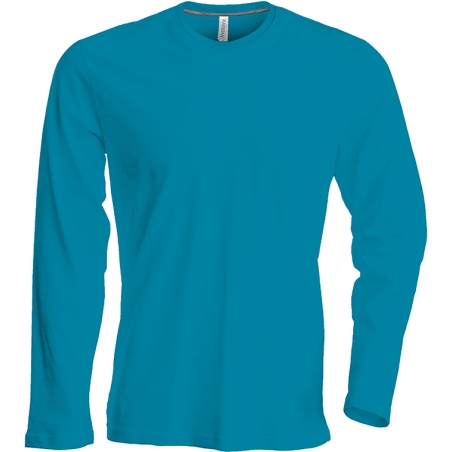 Tshirt Homme Col V Manches Longues 180 gr Turquoise