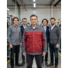 Veste de travail homme bicolore rouge et grise Lugano — mise en situation : Industrie, Équipe