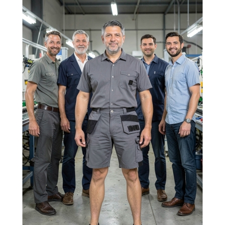 Short de travail homme noir — mise en situation : Industrie, Équipe