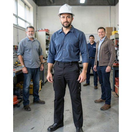 Pantalon de travail homme noir Miami — mise en situation : Industrie, Portrait individuel