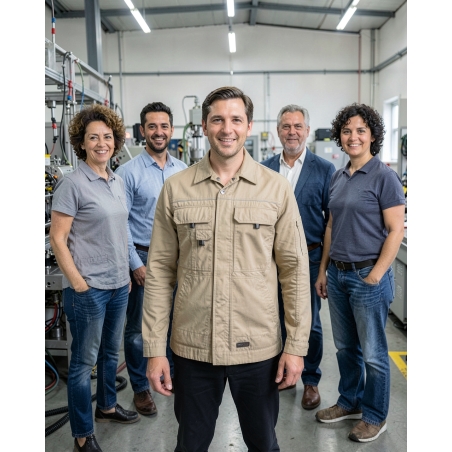 Veste de travail Beige Dassy Nouville — mise en situation : Industrie, Équipe