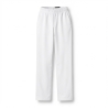 Pantalon medical Blanc infirmiere estheticienne cuisine 100 % coton français — photo packshot produit sur fond blanc