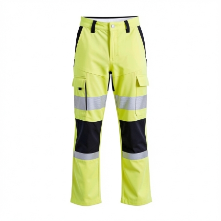 Pantalon Haute visibilité Streatch et Déparlant Sans métal Jaune — photo packshot produit sur fond blanc