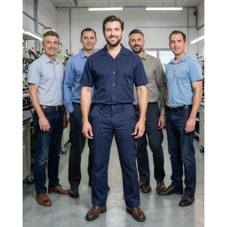 Pantalon de travail homme Miami bleu marine en coton — mise en situation : Industrie, Équipe