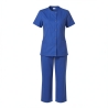 Ensemble de travail femme bleu Blouse de travail femme et pantalon de travail — photo packshot produit sur fond blanc