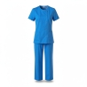 Ensemble medical blouse medicale bleu et pantalon medicale bleu — photo packshot produit sur fond blanc