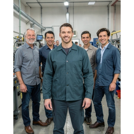 Veste de travail pas cher Vert US Polycoton — mise en situation : Industrie, Équipe