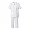 Tenue hôpital blanc – Tunique et pantalon médical — photo packshot produit sur fond blanc