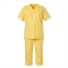 Ensemble médical unisexe jaune poussin – tunique col V et pantalon – vue 8