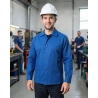 Veste de travail professionnelle Classique Bleue — mise en situation : Industrie, Portrait individuel