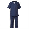 Ensemble tunique et pantalon infirmière bleu marine — photo packshot produit sur fond blanc