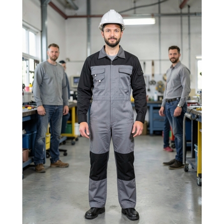 Dassy Combinaison de travail Grise et Noire CANNE — mise en situation : Industrie, Portrait individuel