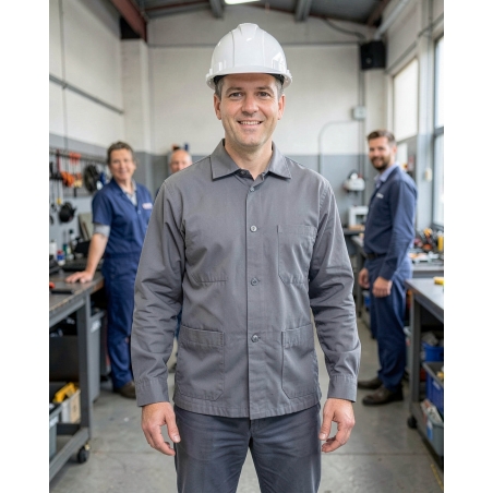 Veste de travail grise premier prix — mise en situation : Industrie, Portrait individuel