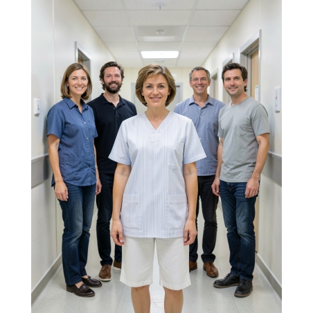 Marinière médicale Ciel Benjie — mise en situation : Médical / infirmier, Équipe
