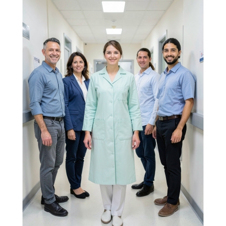 Blouse Médicale Col Tailleur uni Verte Mado — mise en situation : Médical / infirmier, Équipe