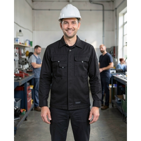 Veste Locarno CO43 (100% coton) Noir DASSY — mise en situation : Industrie, Portrait individuel