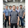 T-shirt de travail bicolore gris et bleu marine — mise en situation : Industrie, Équipe