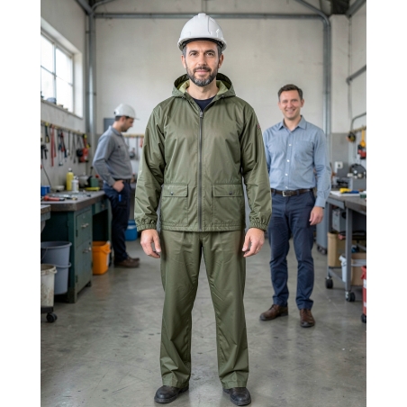 PBV Ensemble Pluie Nylon Vert — mise en situation : Industrie, Portrait individuel
