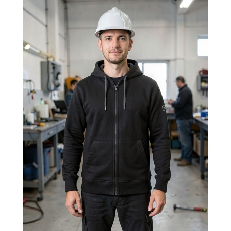 Sweat à Capuche professionnel avec capuche — mise en situation : Industrie, Portrait individuel