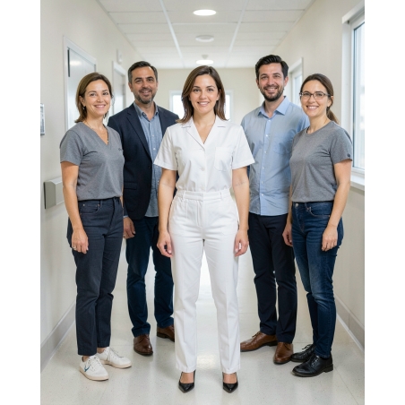 Pantalon Médical Femme Blanc Hôpital Ventre plat — mise en situation : Médical / infirmier, Équipe