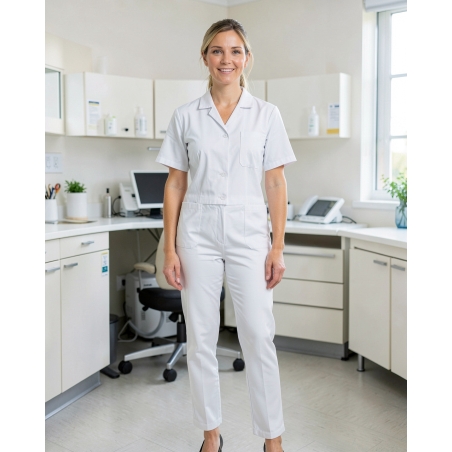 Pantalon Médical Femme Blanc Hôpital Ventre plat — mise en situation : Médical / infirmier, Portrait individuel