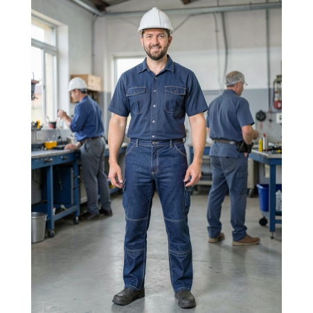 Jean de travail Typhon avec genouillères – Coupe cargo — mise en situation : Industrie, Portrait individuel
