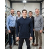 Polo piqué homme manches longues marine — mise en situation : Industrie, Équipe