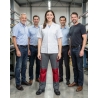 Pantalon de travail premier prix gris et rouge — mise en situation : Industrie, Équipe
