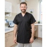 Tunique de travail Noire mixte Homme Femme Kiné et esthetique — mise en situation : Médical / infirmier, Portrait individuel