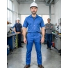 Pantalon de travail pas cher 100 % coton Bleu — mise en situation : Industrie, Portrait individuel