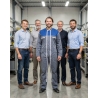 Combinaison de travail bi couleur Gris Bleu double fermeture — mise en situation : Industrie, Équipe