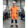 Pantalon DASSY de Travail Buffalo PESCO74 (290 gr) Orange/Bleu — mise en situation : Industrie, Portrait individuel