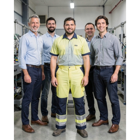 Pantalon DASSY de Travail Buffalo PESCO74 (290 gr) Jaune/Bleu M — mise en situation : Industrie, Équipe