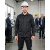 Veste de travail noir polycotonORV07 — mise en situation : Industrie, Portrait individuel