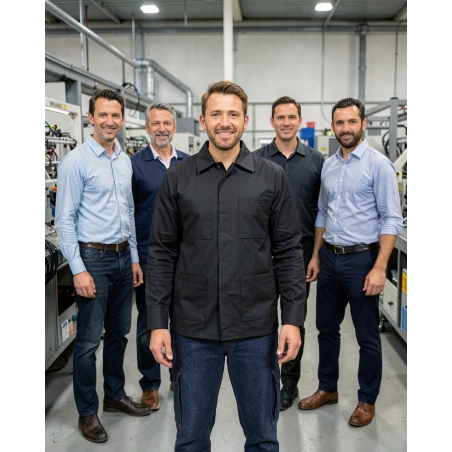 Veste de travail noir polycotonORV07 — mise en situation : Industrie, Équipe
