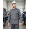 Veste classique industrie polycoton gris — mise en situation : Industrie, Portrait individuel