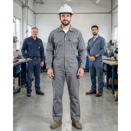 Dassy Combinaison de travail Grise — mise en situation : Industrie, Portrait individuel